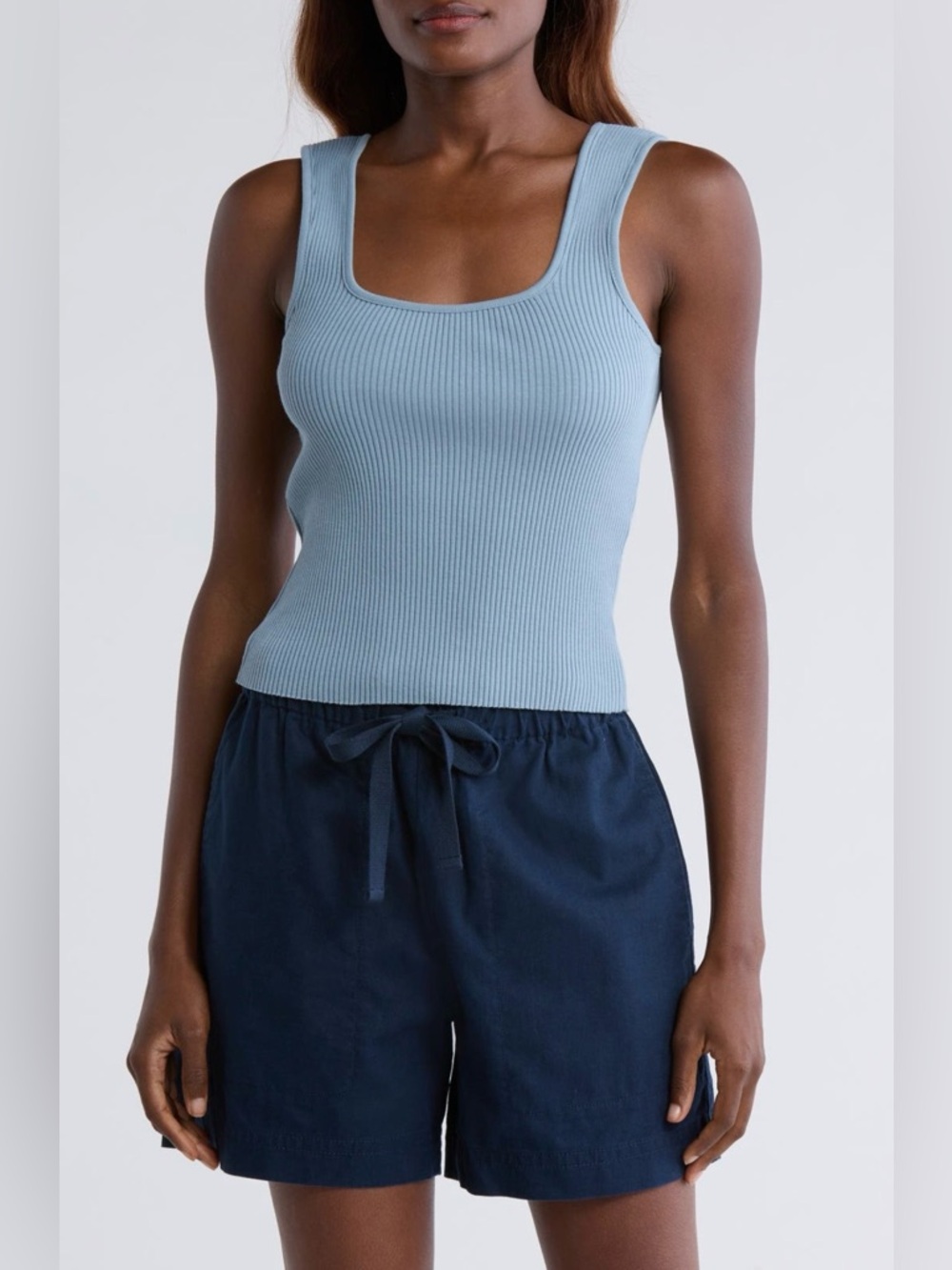 Sweetheart Neck Ribbed Crop Tank